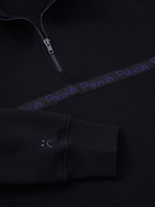 Surf Quarter Zip - Black (Hemp)