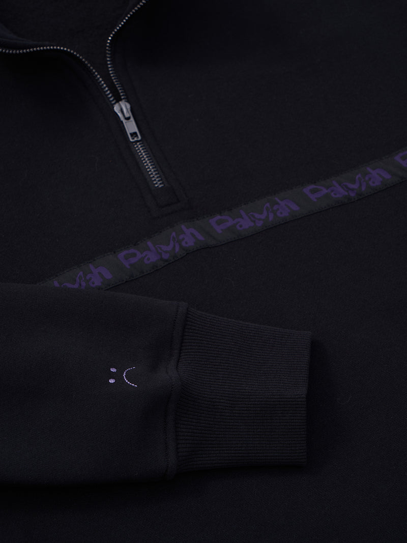 Surf Quarter Zip - Black (Hemp)