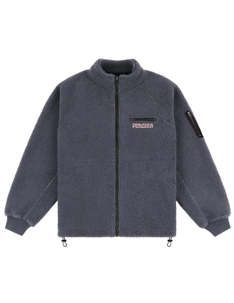 Full Zip (Recycled Sherpa) Charcoal / Pink