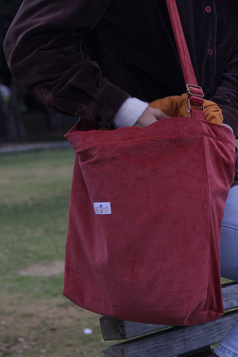 Recycled Cord Bag - Sangria