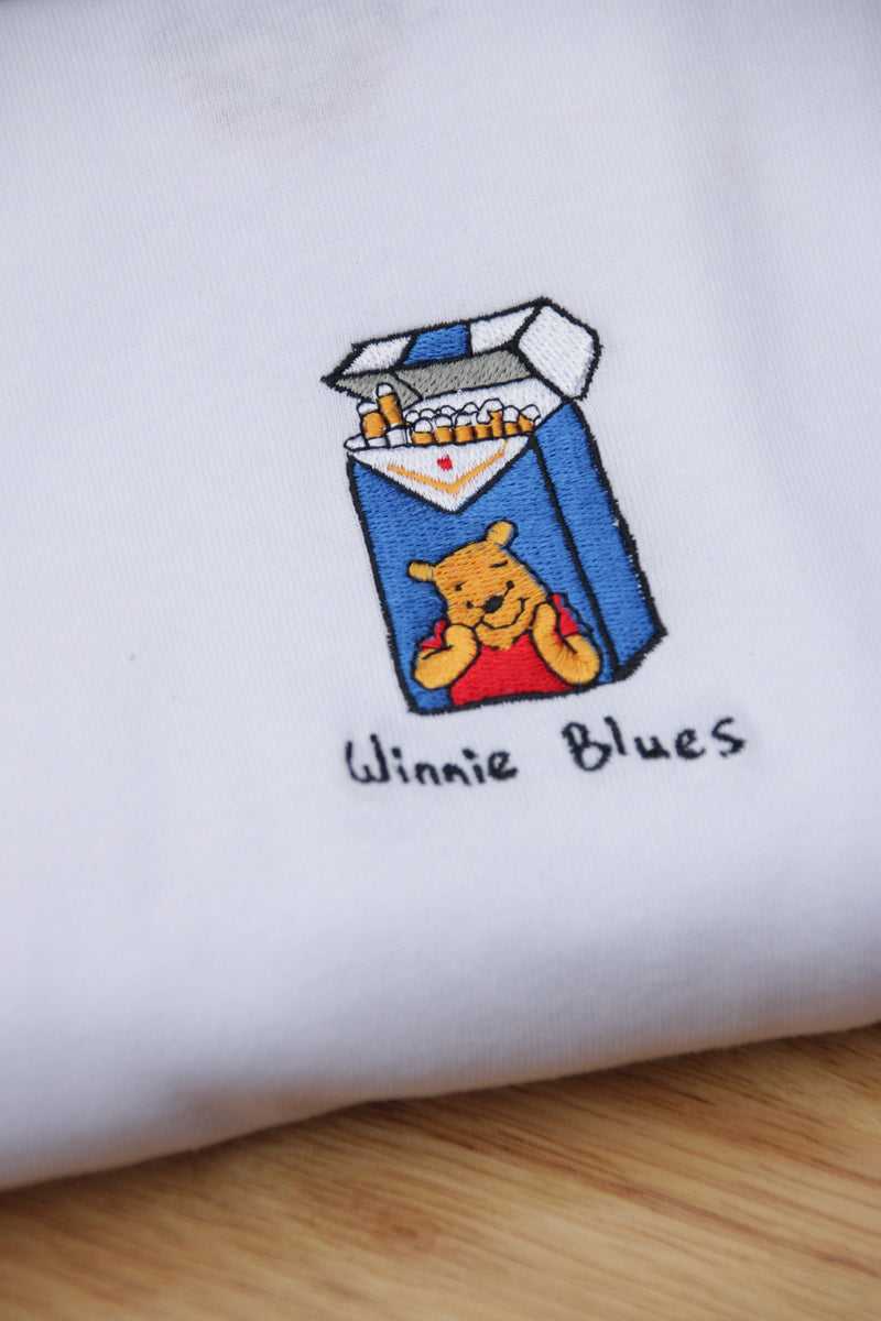 Winnie Blues - White (Organic Hemp T Shirt)